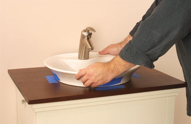 position countertop bath sink