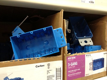 Nail-on plastic electrical boxes are affordable and easy to use.