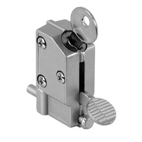 Sliding door lock releases with a kick switch. Photo: Prime Line Products