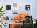 wall in graphic designer's home office