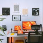 wall in graphic designer's home office