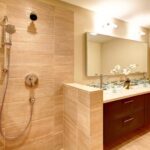 stone shower wall hanging cabinets